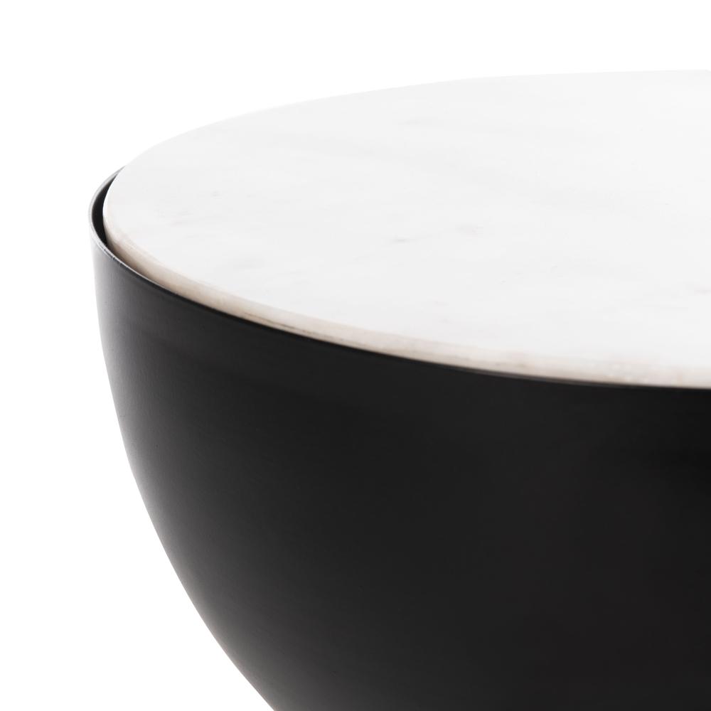 Zephyr Round Accent Table, White Marble/Black/Gold. Picture 2