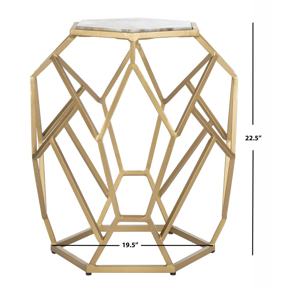 Ava Geometric Accent Table, Multi/Gold. Picture 4