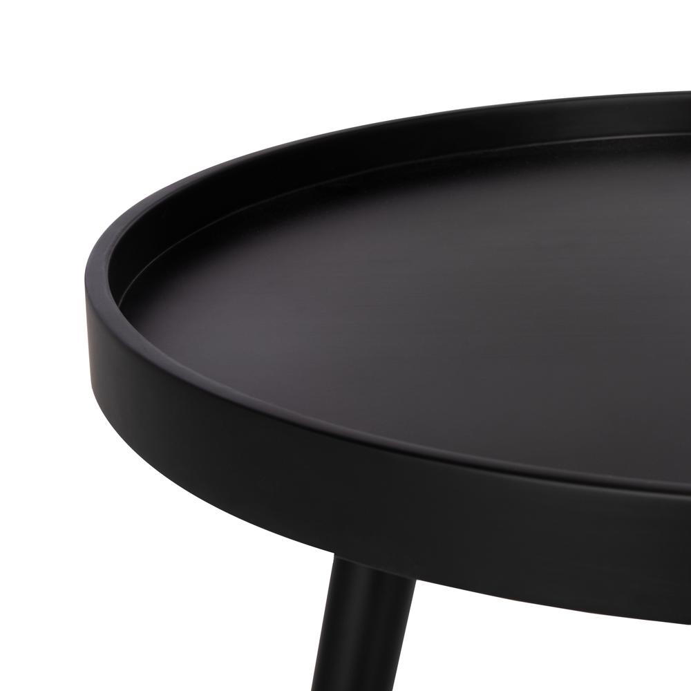 Fritz Round Tray Top Side Table, Black. Picture 2