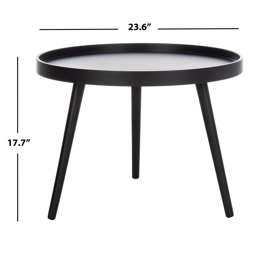 Fritz Round Tray Top Side Table, Black. Picture 3