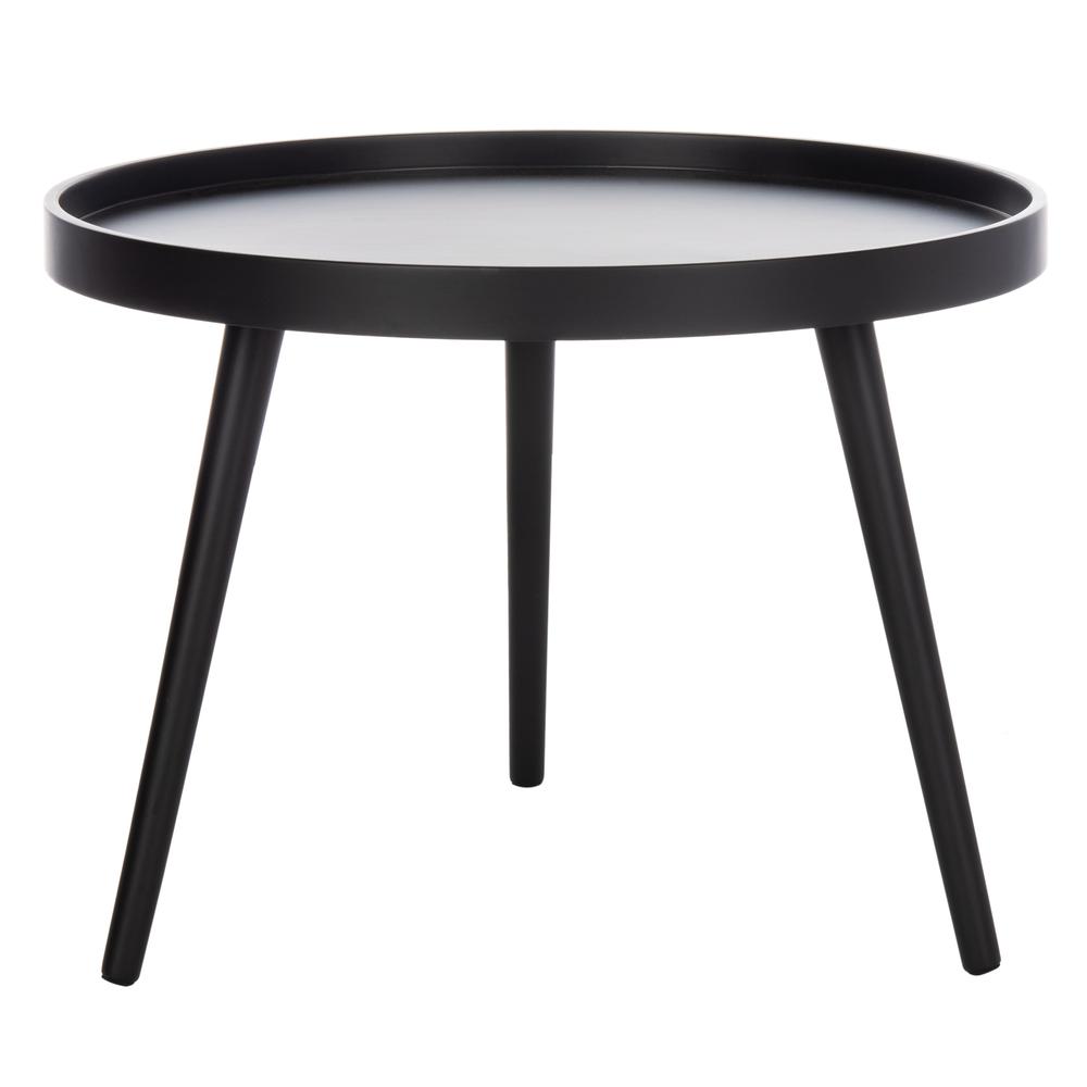 Fritz Round Tray Top Side Table, Black. Picture 1