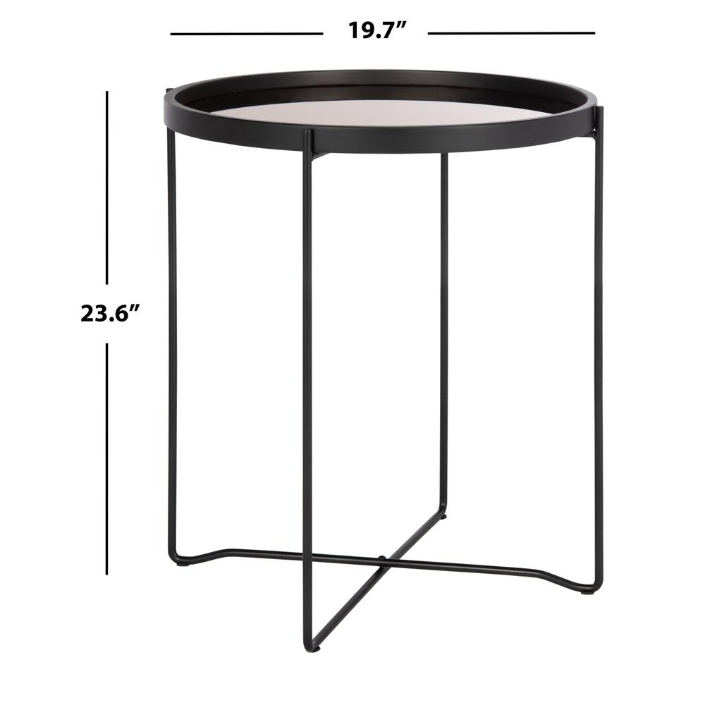 Ruby Small Round Tray Top Accent Table, Black/Rose Gold. Picture 3