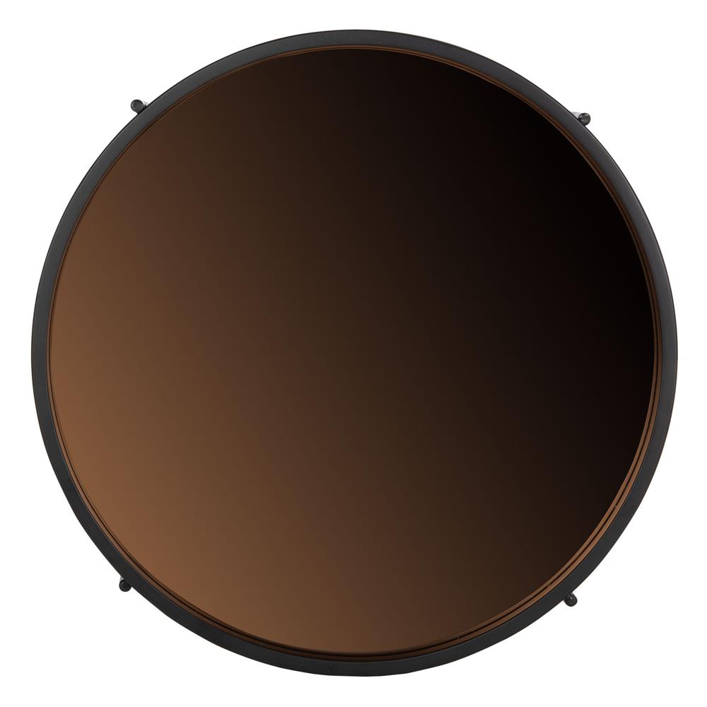 Ruby Small Round Tray Top Accent Table, Black/Rose Gold. Picture 7