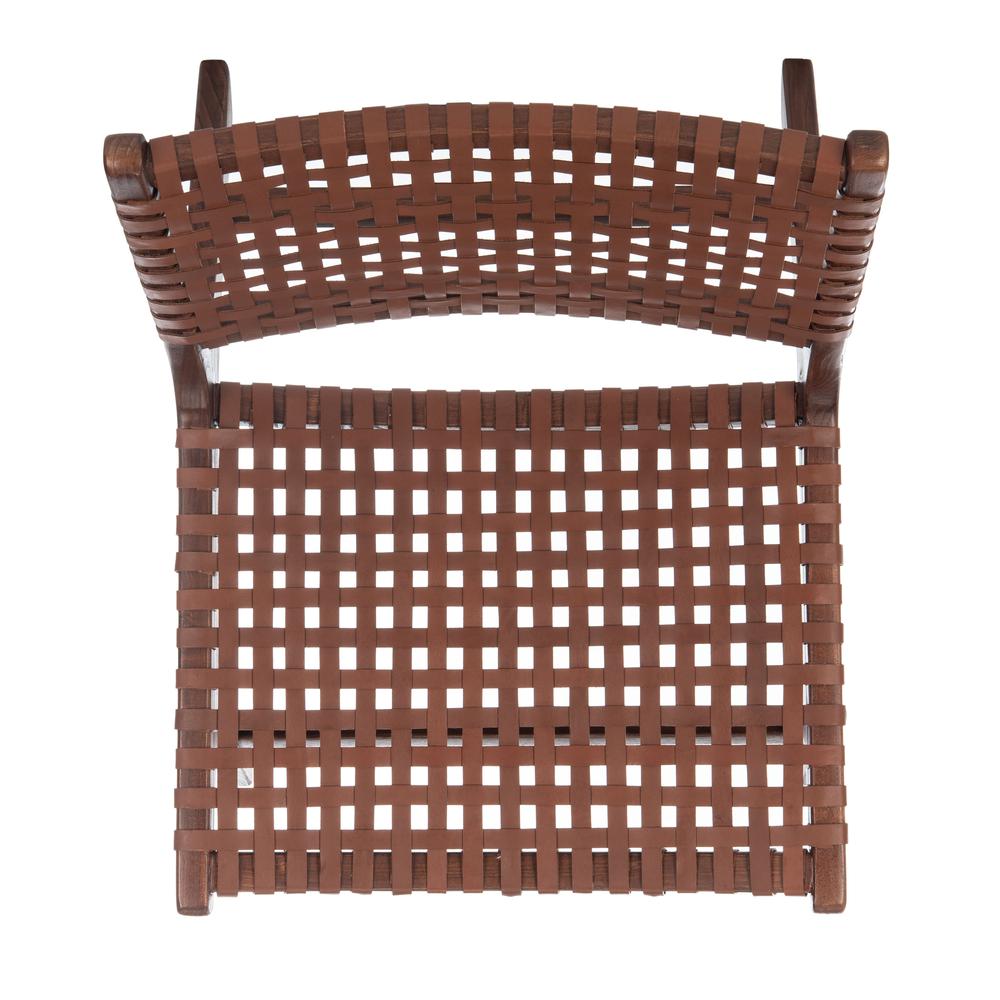 Luna Leather Woven Accent Chair, Brown/Cognac. Picture 10
