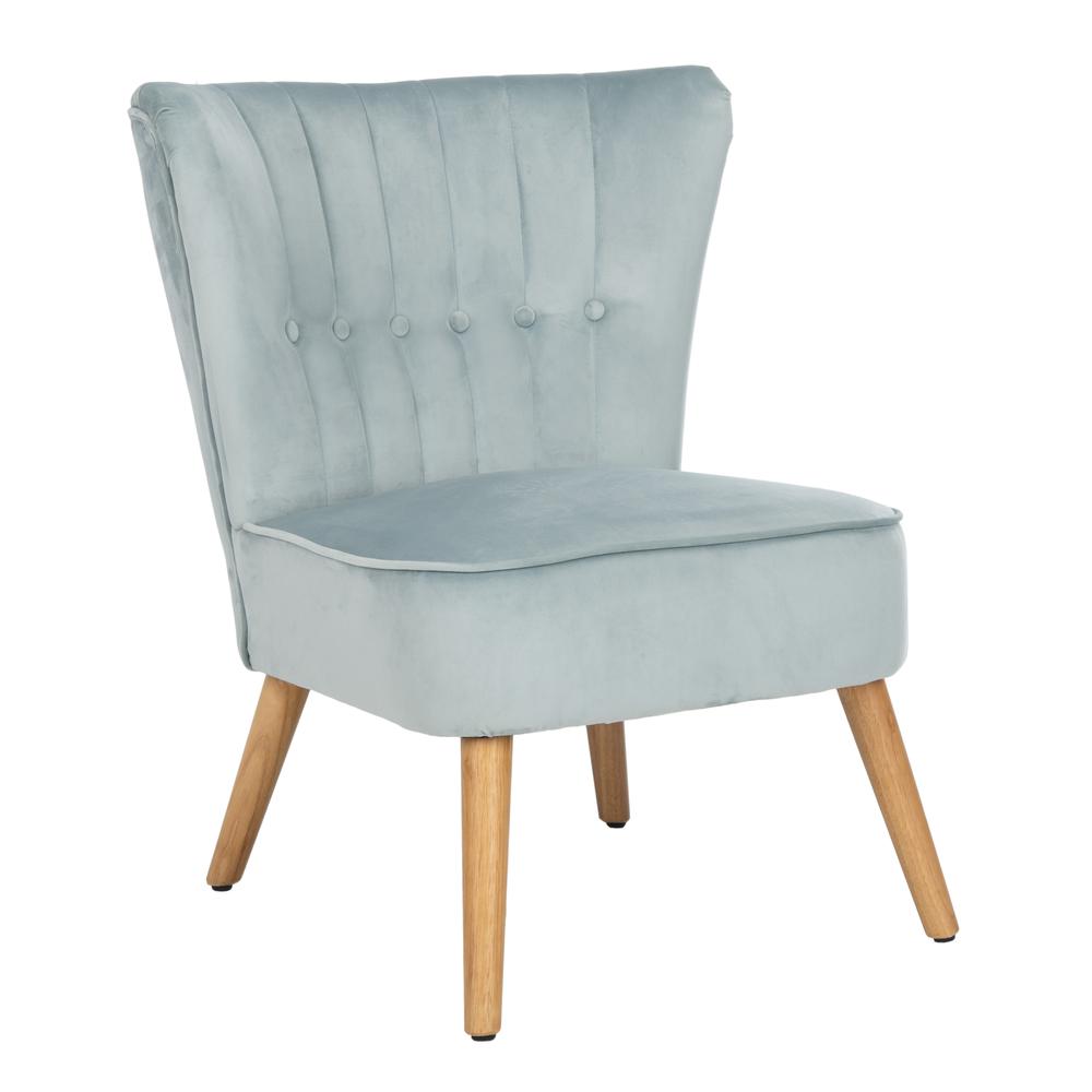 June Mid Century Accent Chair, Slate Blue/Natural. Picture 2