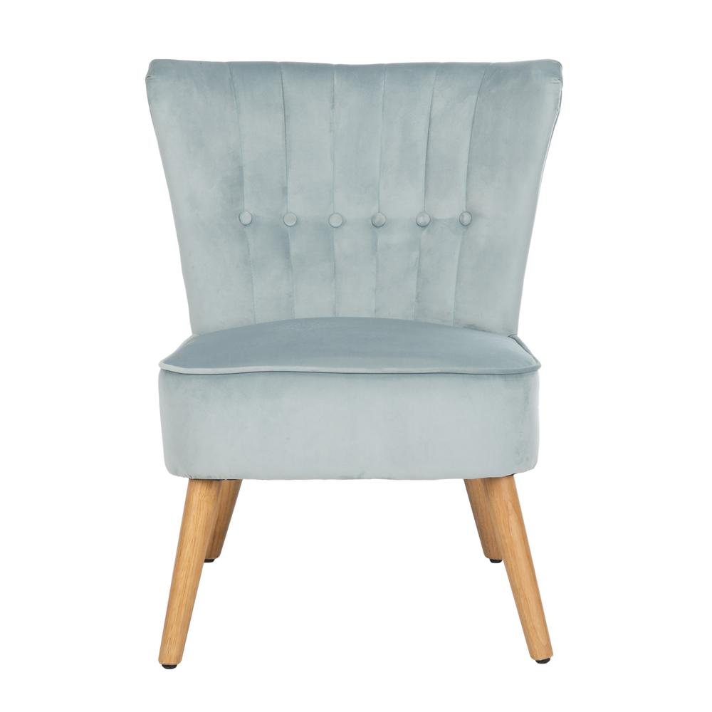 June Mid Century Accent Chair, Slate Blue/Natural. Picture 1