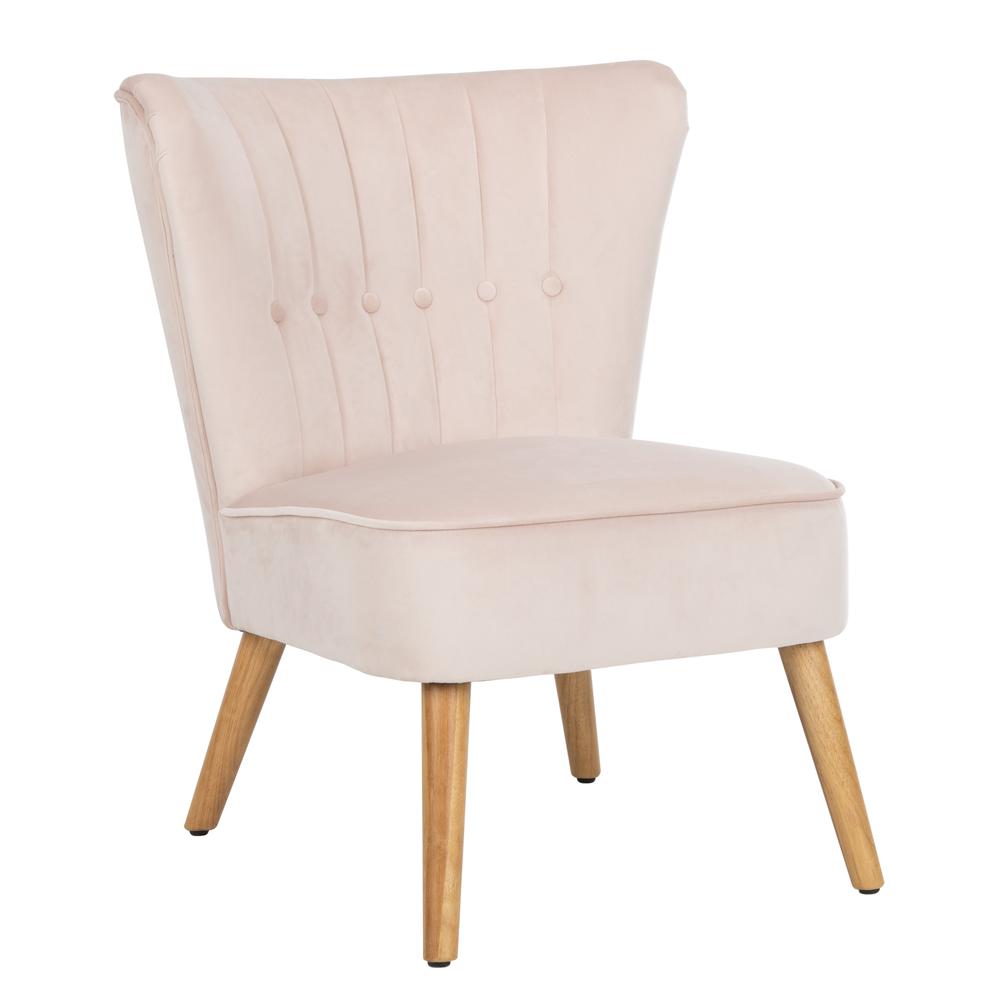 June Mid Century Accent Chair, Pale Pink/Natural. Picture 8