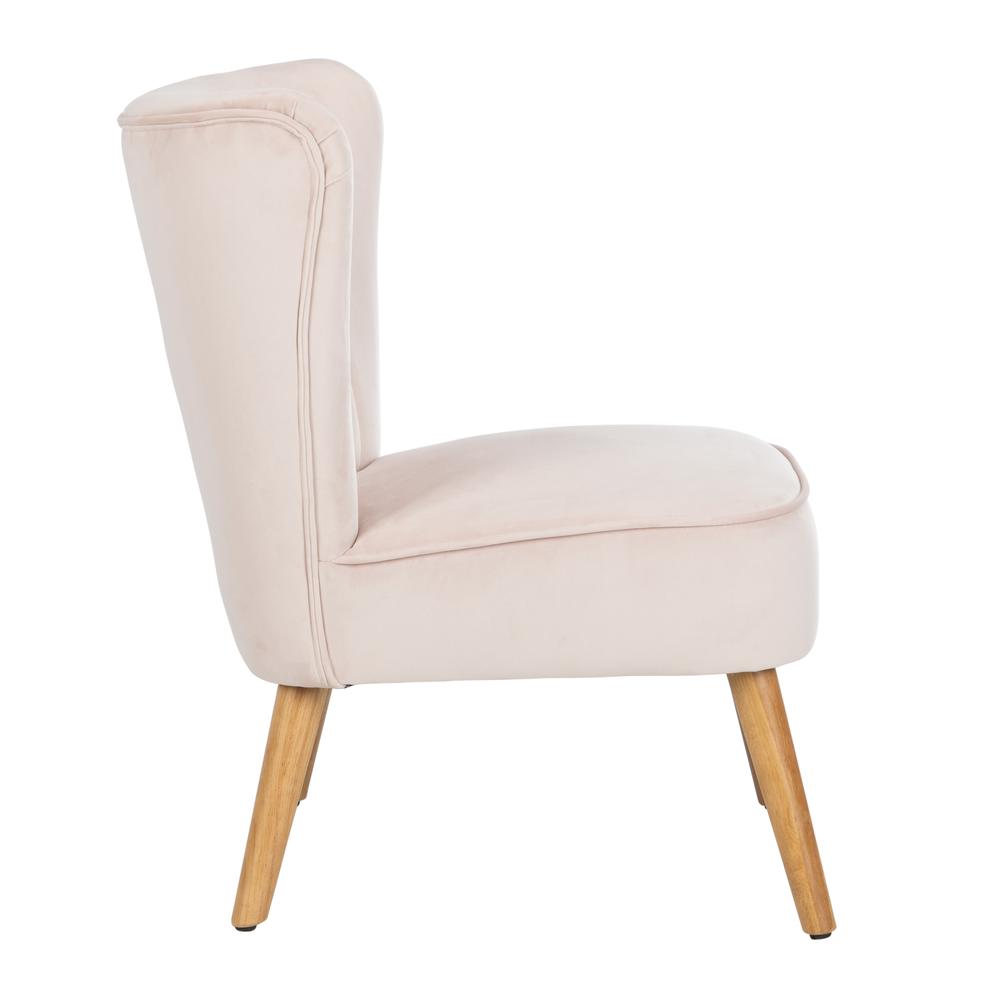 June Mid Century Accent Chair, Pale Pink/Natural. Picture 9