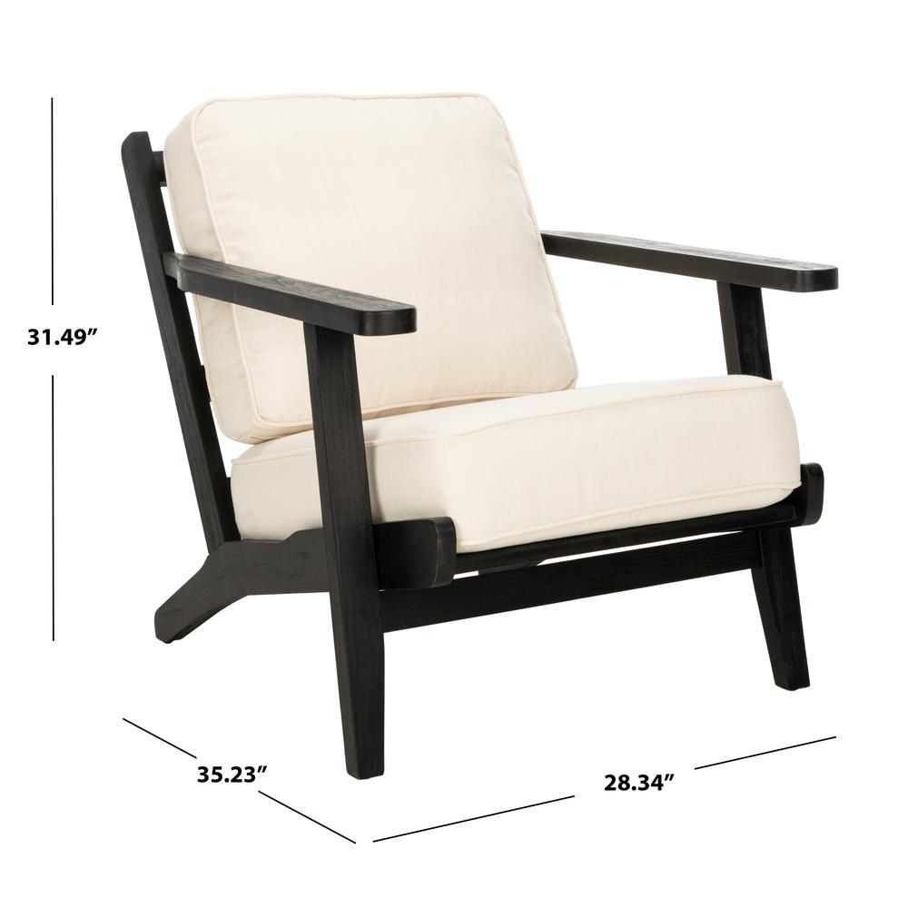 Nico Mid Century Accent Chair, Bone White/Black. Picture 6