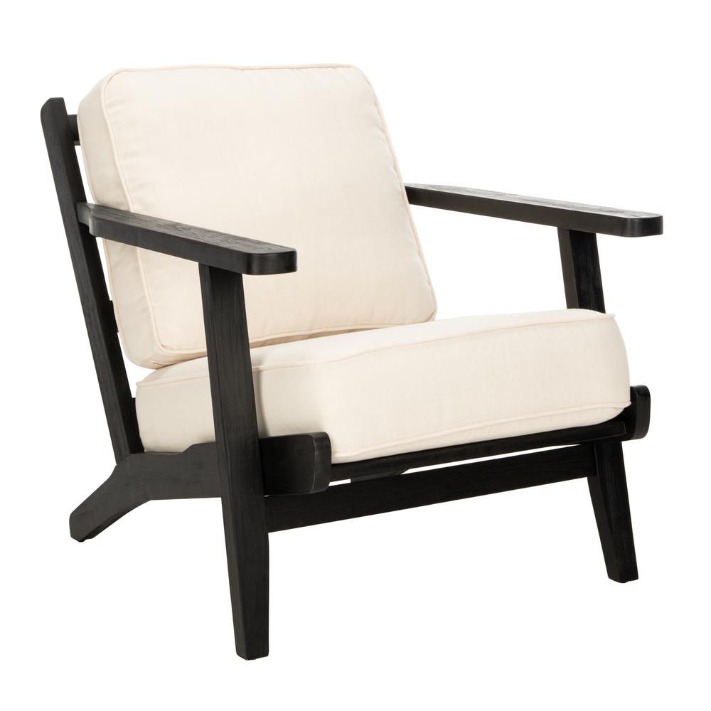 Nico Mid Century Accent Chair, Bone White/Black. Picture 9