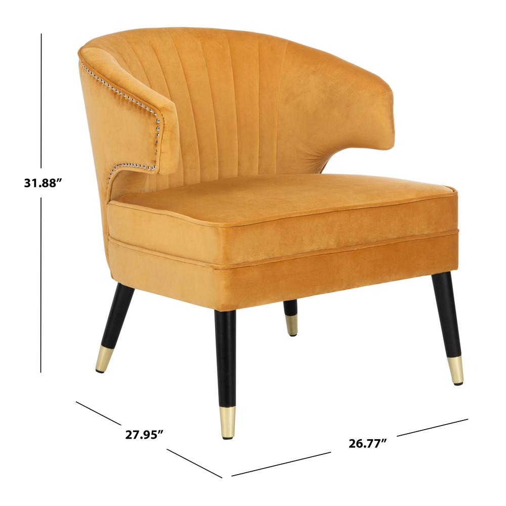 Stazia Wingback Accent Chair, Marigold/Black. Picture 6