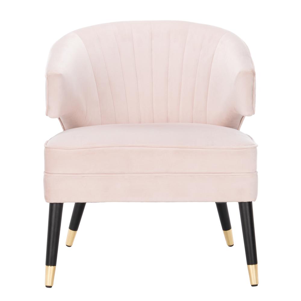 Stazia Wingback Accent Chair, Pale Pink/Black. Picture 1