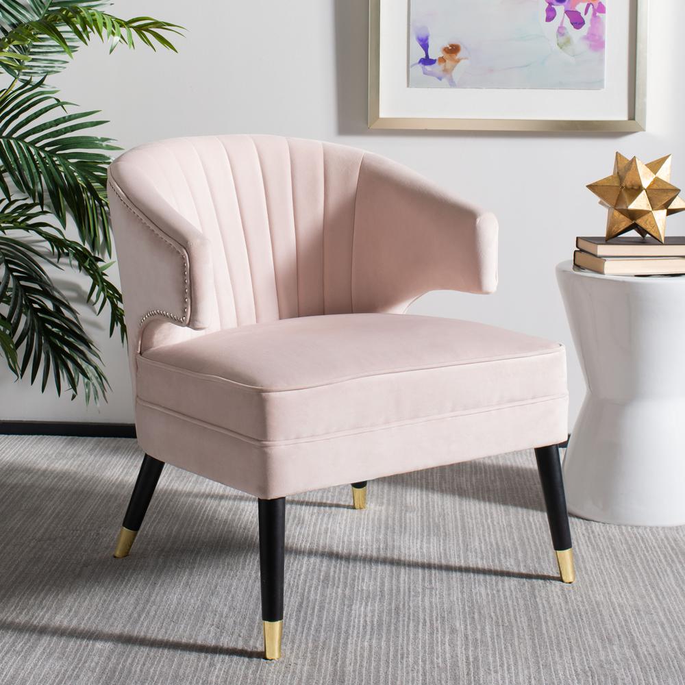 Stazia Wingback Accent Chair, Pale Pink/Black. Picture 6