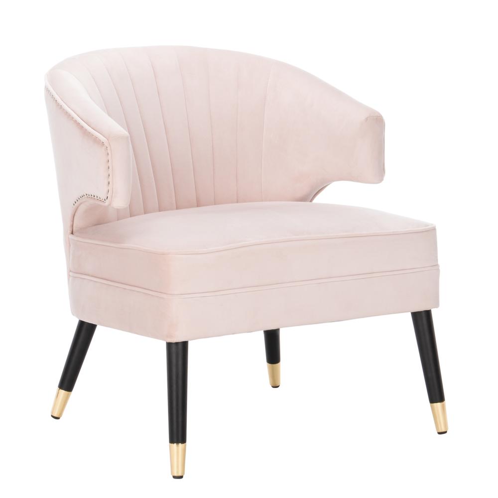 Stazia Wingback Accent Chair, Pale Pink/Black. Picture 7