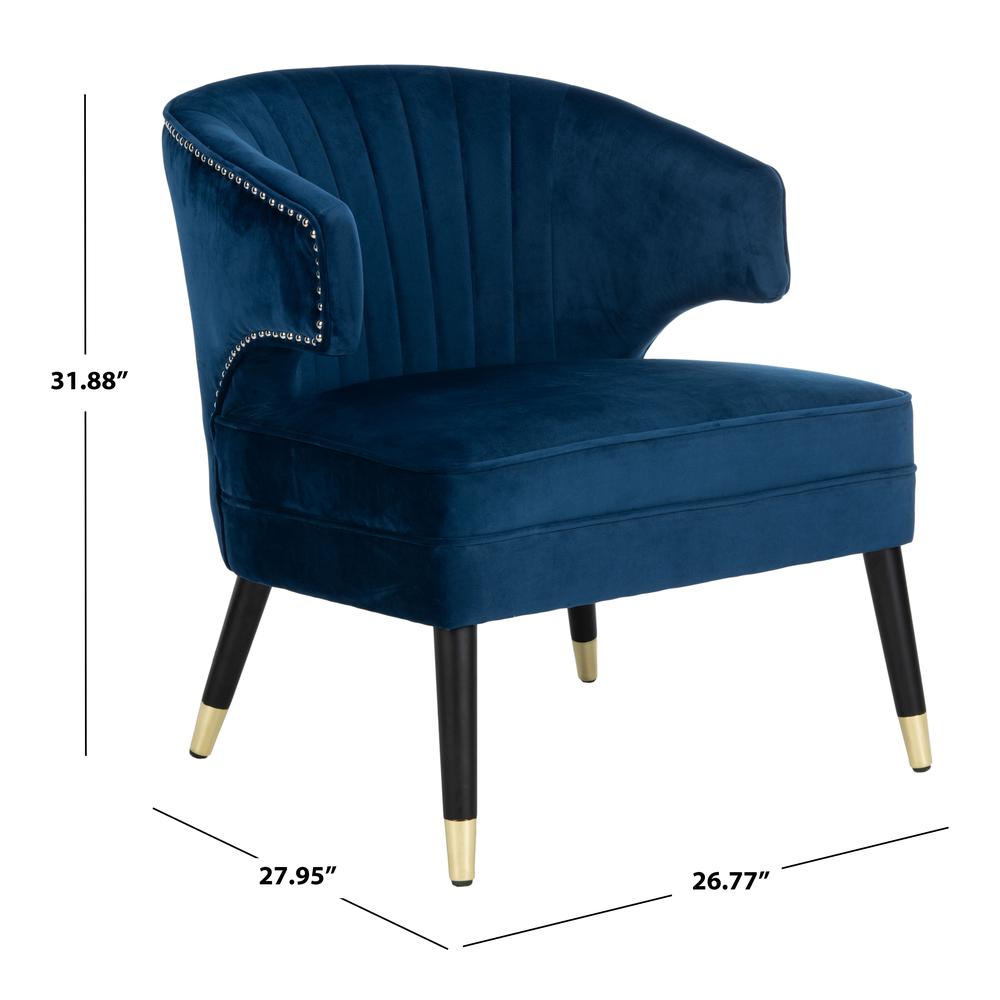 Stazia Wingback Accent Chair, Navy/Black. Picture 6