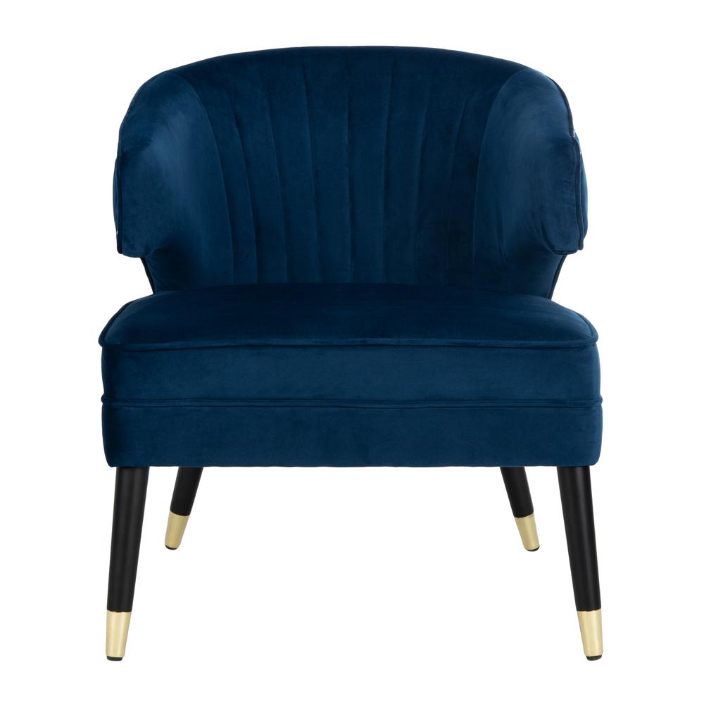 Stazia Wingback Accent Chair, Navy/Black. Picture 1