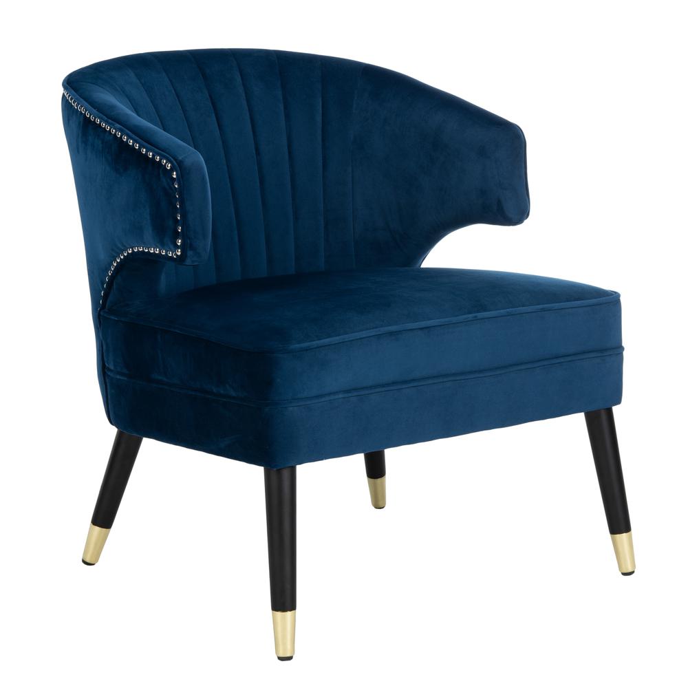 Stazia Wingback Accent Chair, Navy/Black. Picture 9