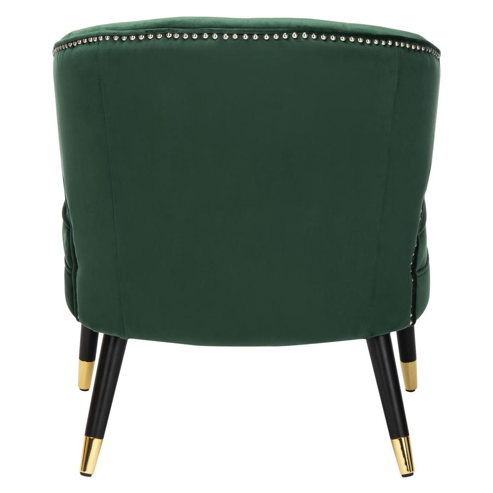 Stazia Wingback Accent Chair, Forest Green/Black. Picture 2
