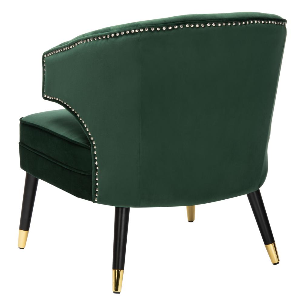 Stazia Wingback Accent Chair, Forest Green/Black. Picture 3