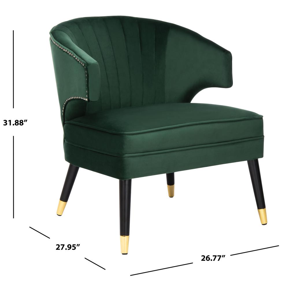 Stazia Wingback Accent Chair, Forest Green/Black. Picture 5