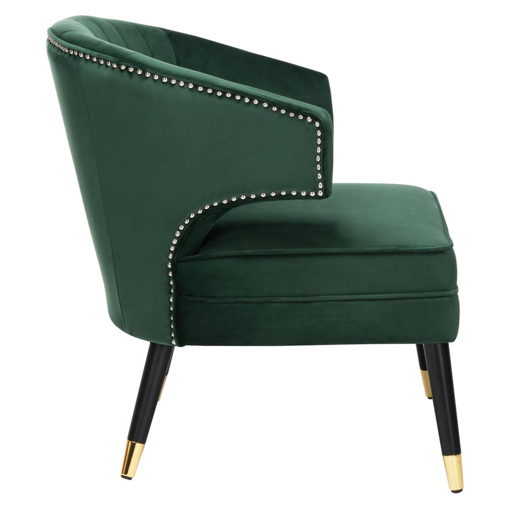 Stazia Wingback Accent Chair, Forest Green/Black. Picture 9