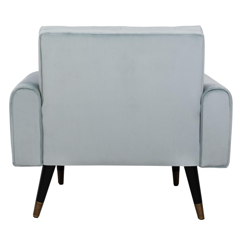 Amaris Tufted Accent Chair, Slate Blue/Black/Brass. Picture 2