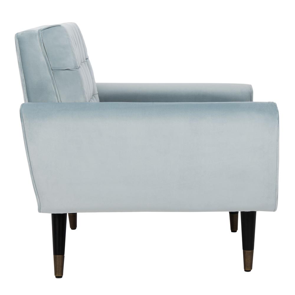 Amaris Tufted Accent Chair, Slate Blue/Black/Brass. Picture 9