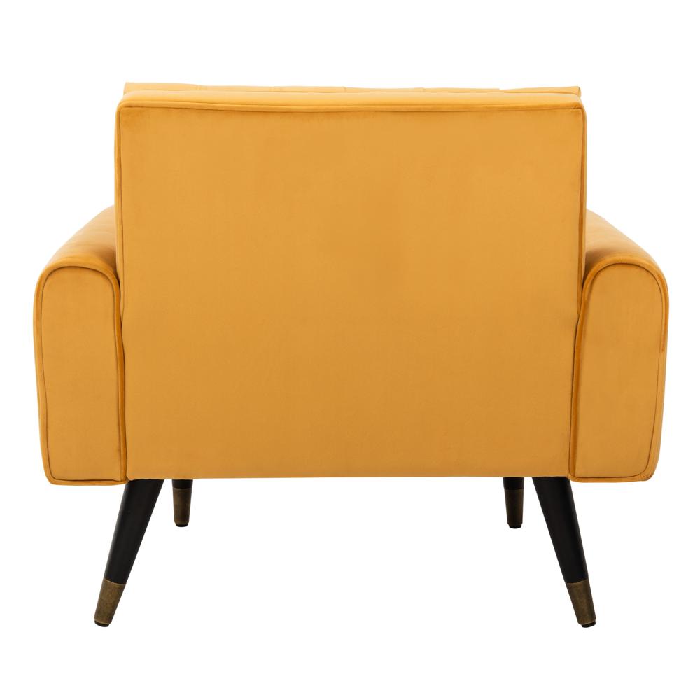 Amaris Tufted Accent Chair, Marigold/Black/Brass. Picture 2