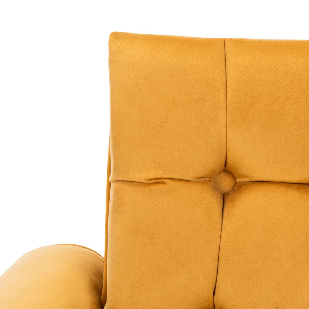 Amaris Tufted Accent Chair, Marigold/Black/Brass. Picture 4
