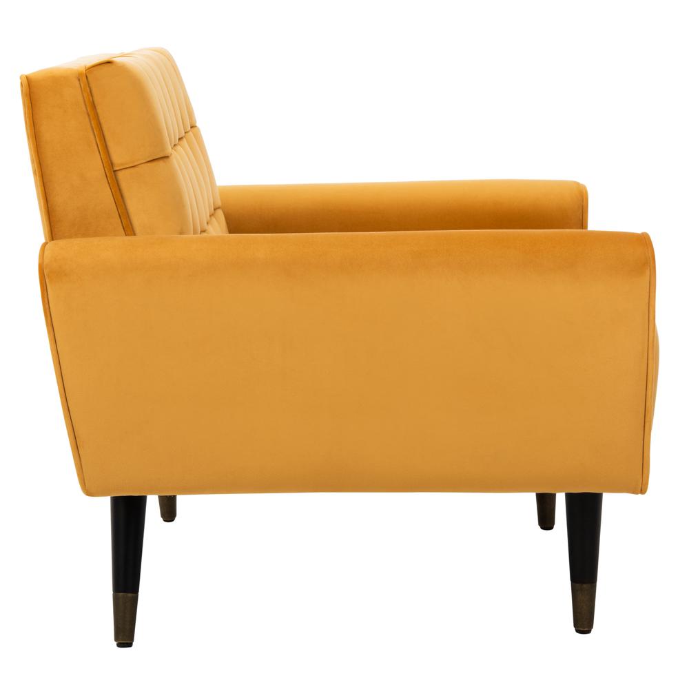Amaris Tufted Accent Chair, Marigold/Black/Brass. Picture 9