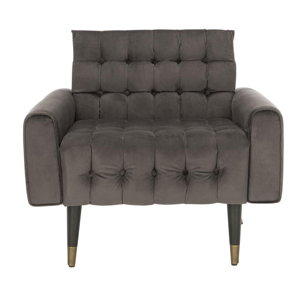 Amaris Tufted Accent Chair, Shale/Black/Brass. The main picture.