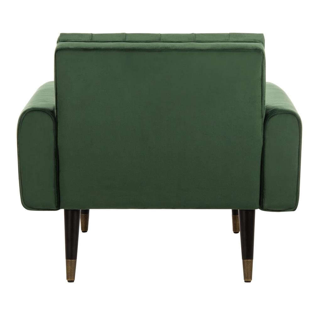 Amaris Tufted Accent Chair, Forest Green/Black/Brass. Picture 2
