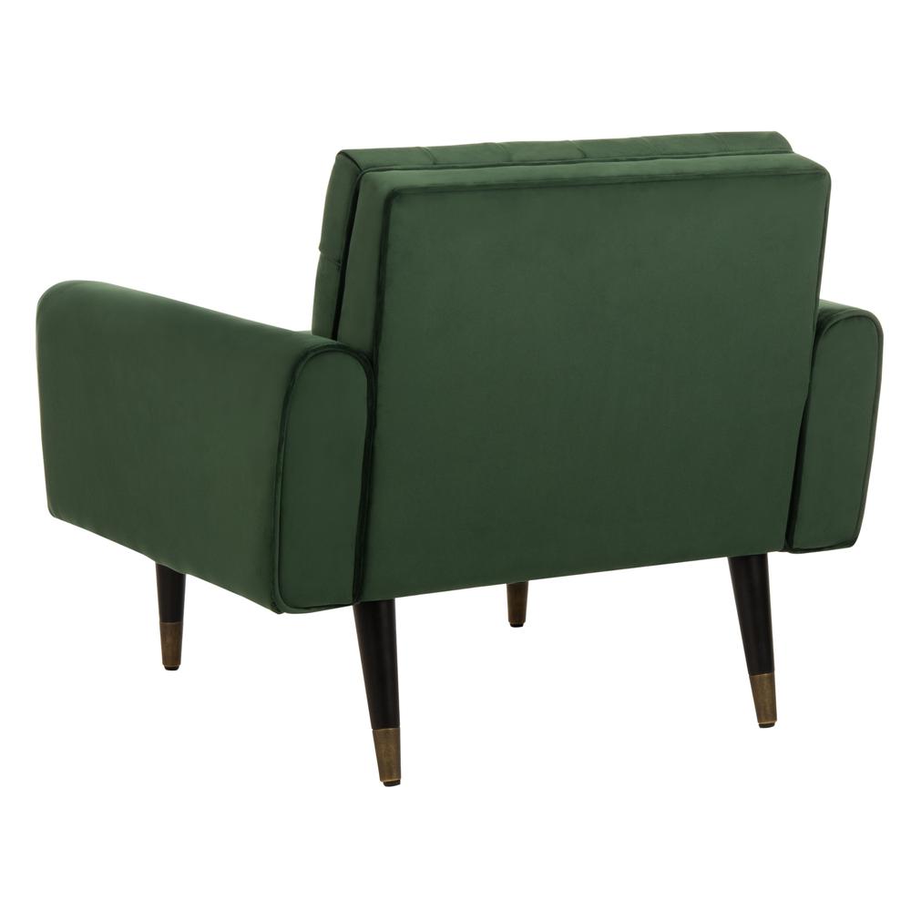 Amaris Tufted Accent Chair, Forest Green/Black/Brass. Picture 3