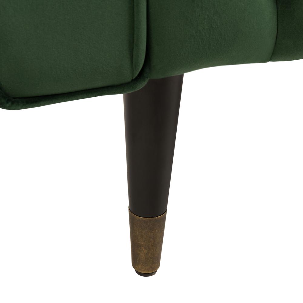 Amaris Tufted Accent Chair, Forest Green/Black/Brass. Picture 6