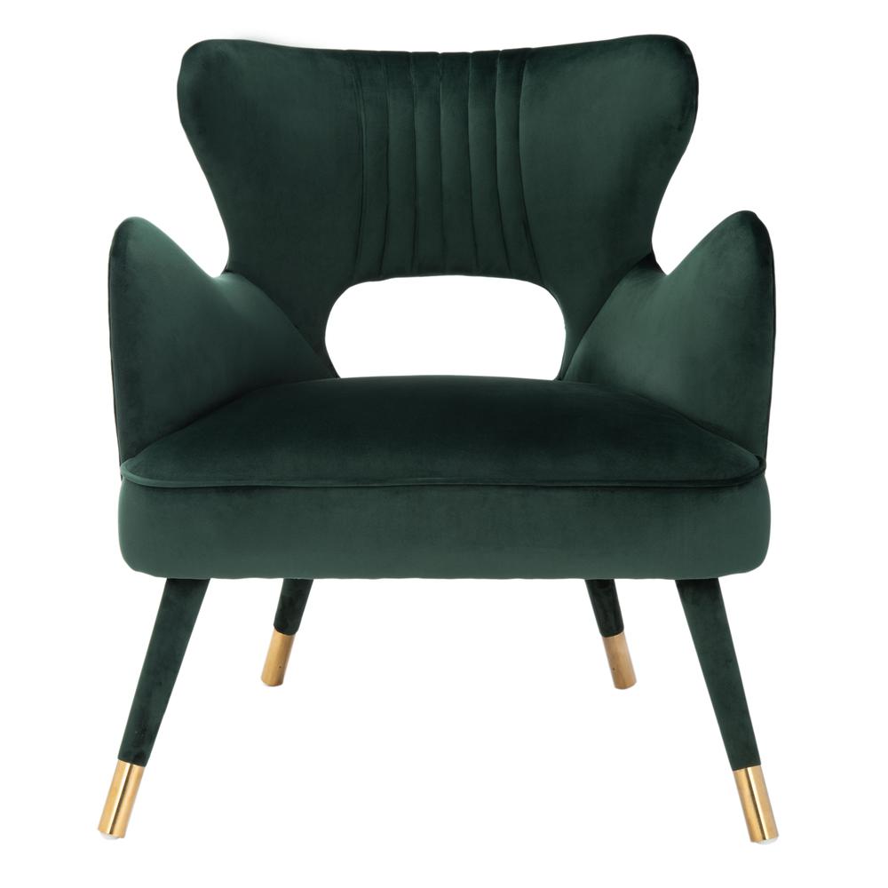 Blair Wingback Accent Chair, Forest Green. Picture 1