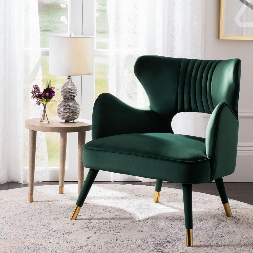 Blair Wingback Accent Chair, Forest Green. Picture 7