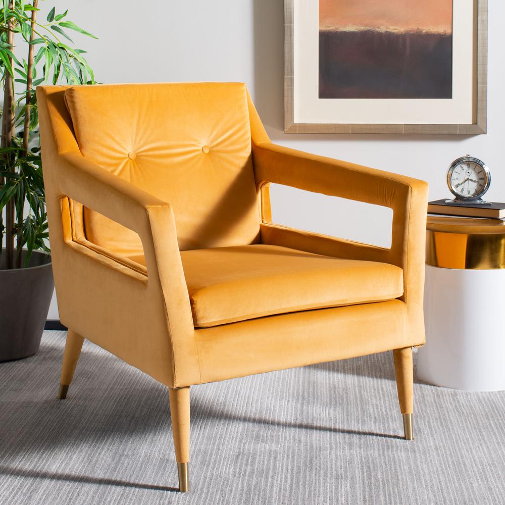 Mara Tufted Accent Chair, Marigold. Picture 7