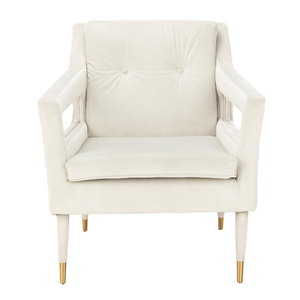 Mara Tufted Accent Chair, Silver. Picture 1