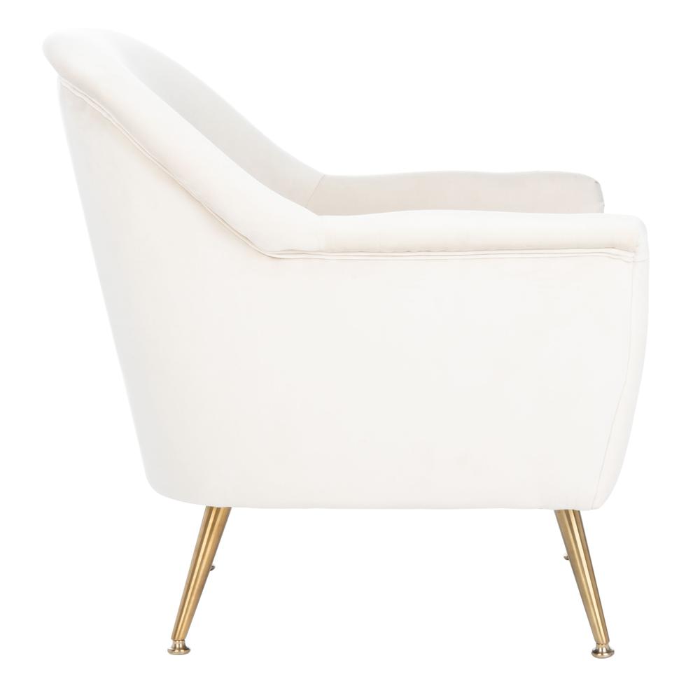 Brienne Mid Century Arm Chair, Ivory/Brass. Picture 9