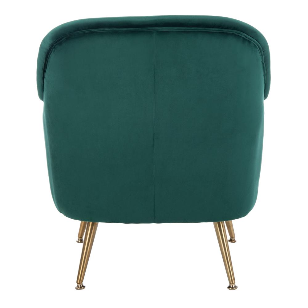 Brienne Mid Century Arm Chair, Emerald/Brass. Picture 2