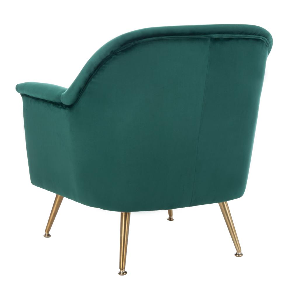 Brienne Mid Century Arm Chair, Emerald/Brass. Picture 3