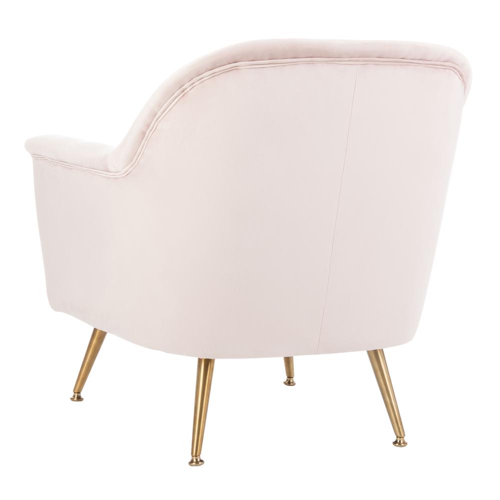 Brienne Mid Century Arm Chair, Blush Pink/Brass. Picture 2