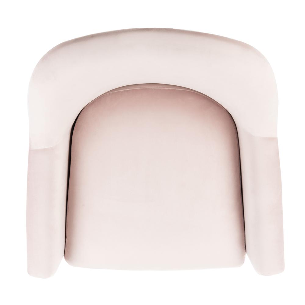 Brienne Mid Century Arm Chair, Blush Pink/Brass. Picture 10