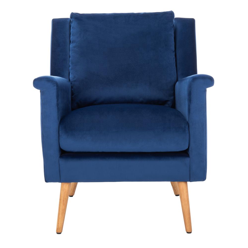 Astrid Mid Century Arm Chair, Navy/Natural. Picture 1