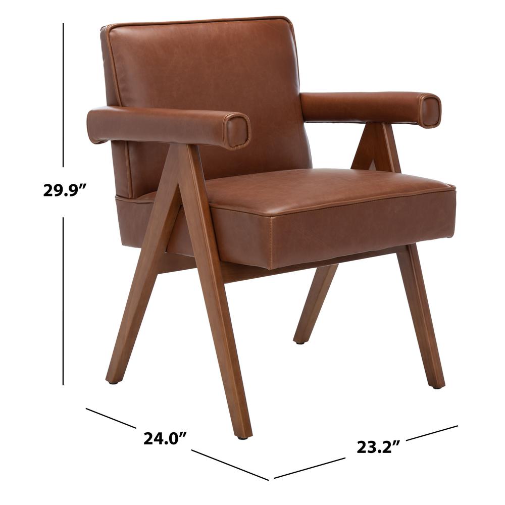 Suri Mid Century Arm Chair, Cognac/Walnut. Picture 5