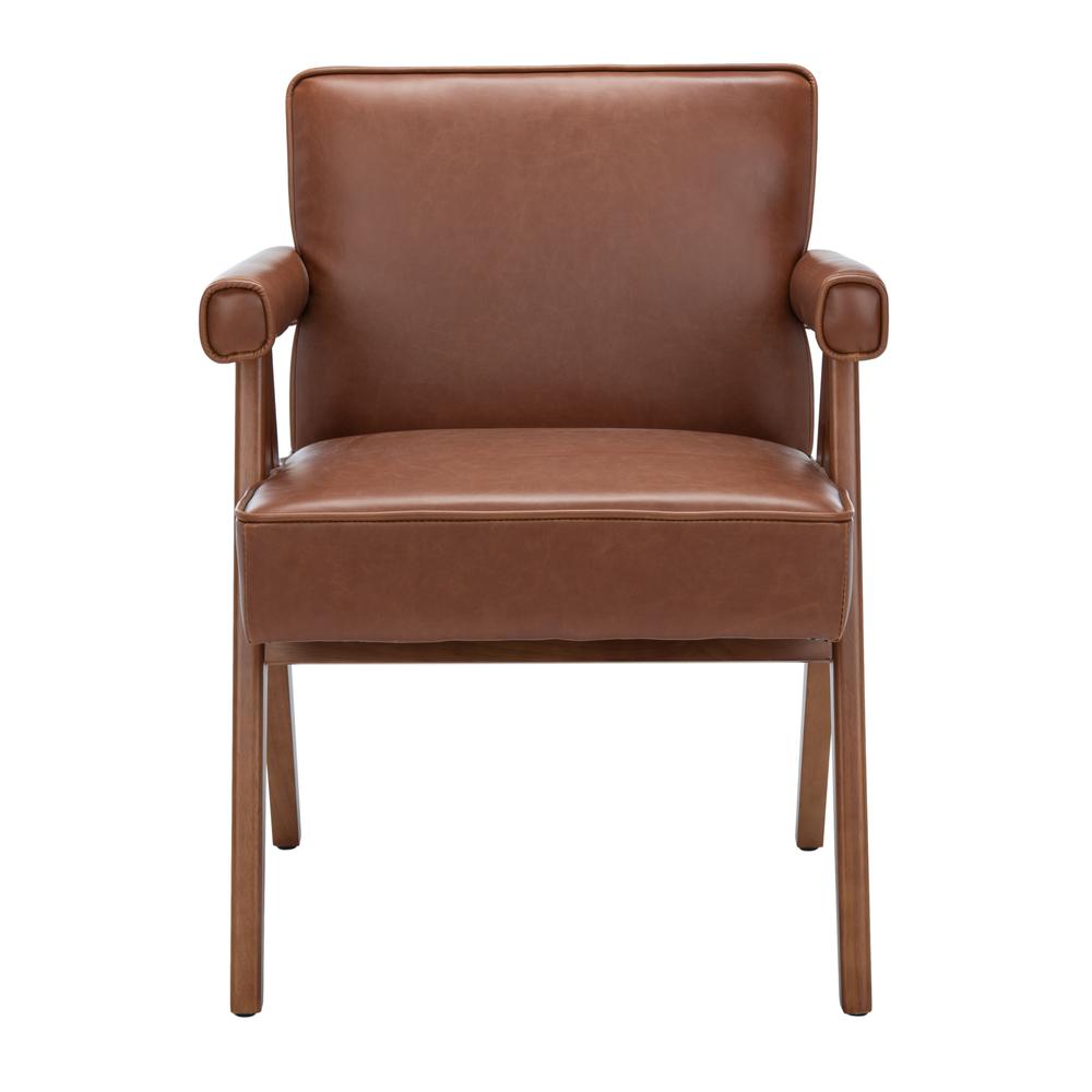 Suri Mid Century Arm Chair, Cognac/Walnut. Picture 1