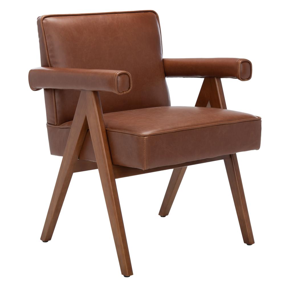 Suri Mid Century Arm Chair, Cognac/Walnut. Picture 8