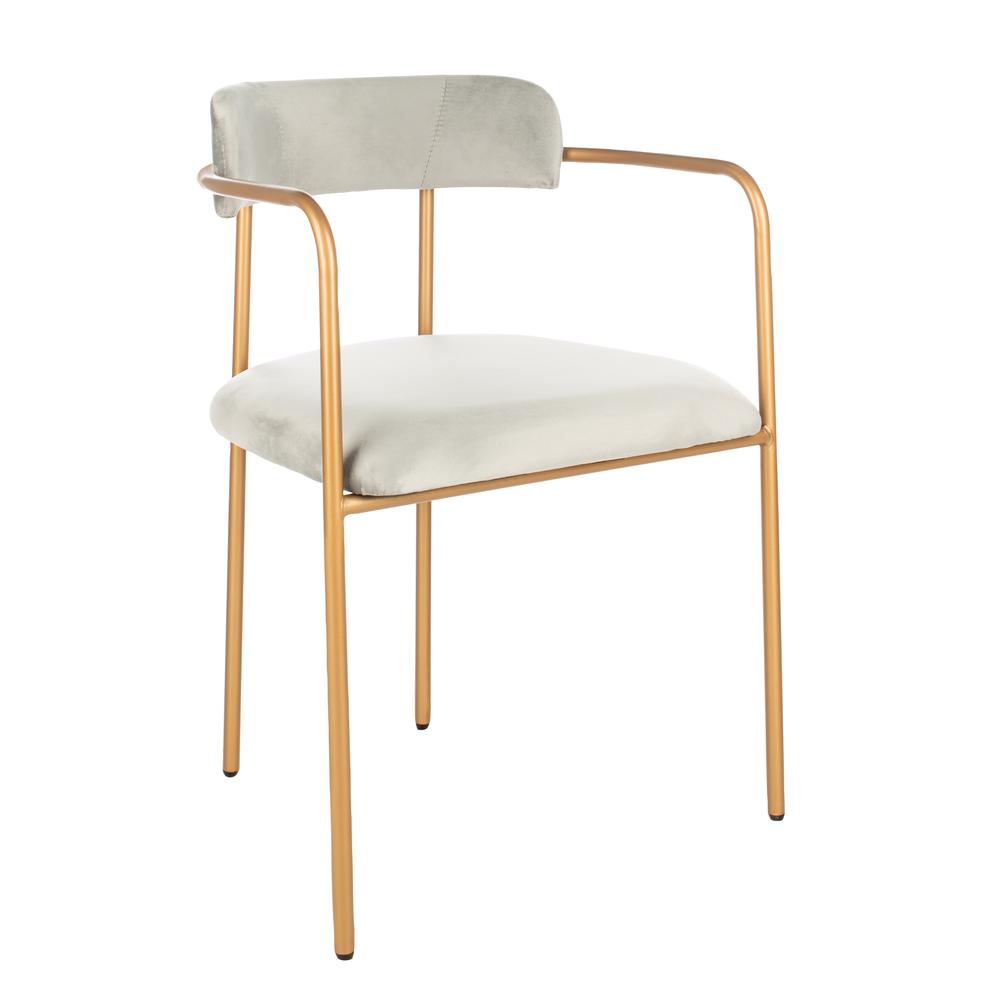 Camille Side Chair, Grey/Gold. Picture 9