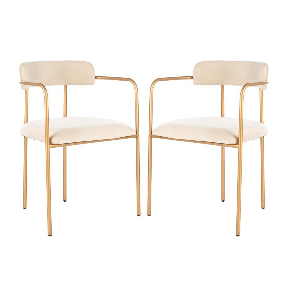 Camille Side Chair, Beige/Gold. Picture 11