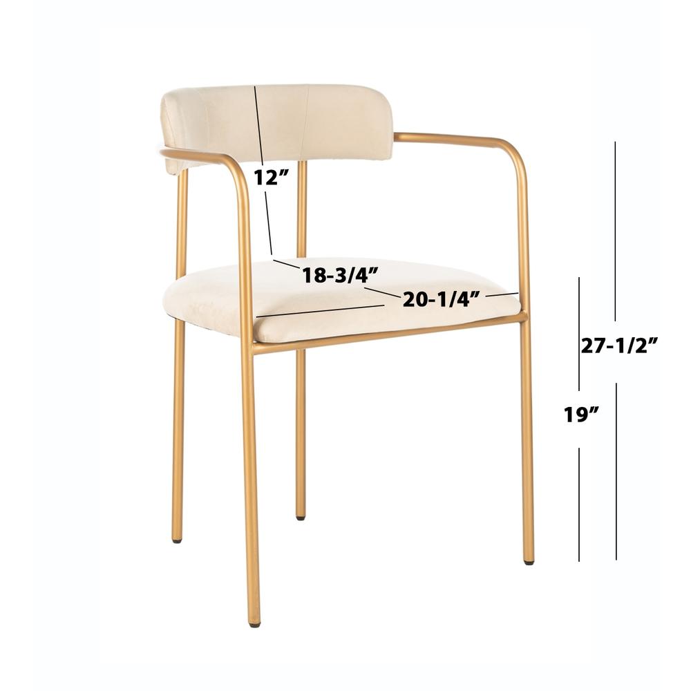 Camille Side Chair, Beige/Gold. Picture 4